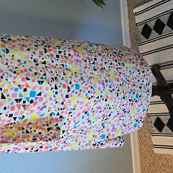 CECE Tie Neck Halter Shift Knee Length Dress in Candy Gem Multi Color Print Sz 8 - Picture 3 of 10